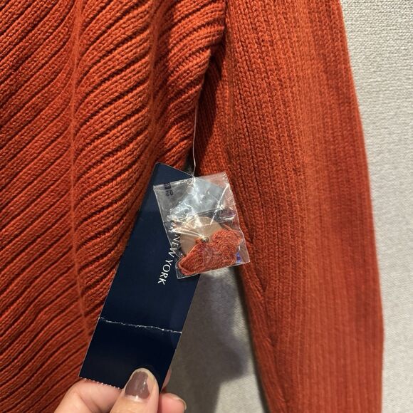 Jones New York Cozy Chic Pumpkin Spice Cardigan Sweater M Toggle Rib Knit NWT - Picture 6 of 7